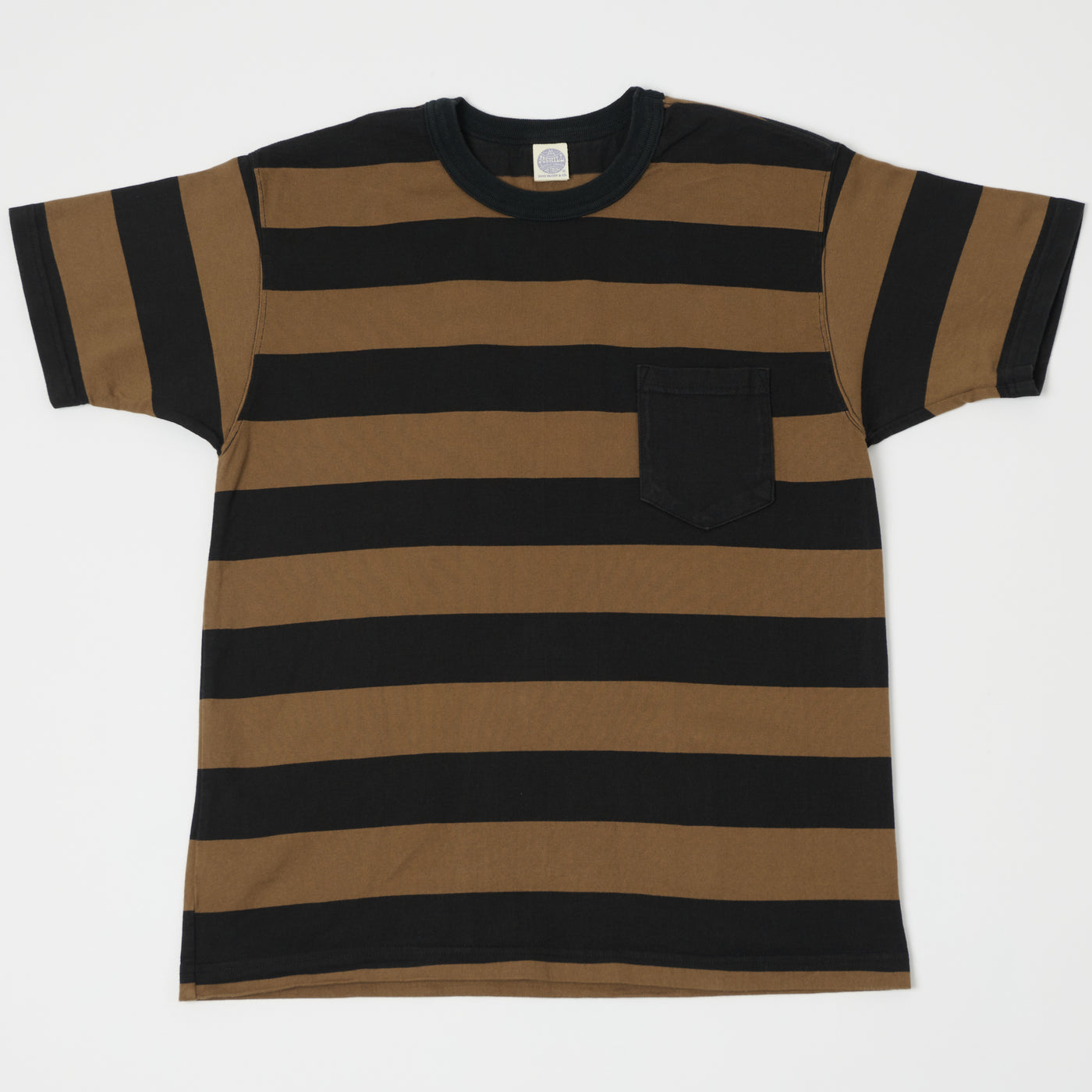TOYS McCOY Bordered Stripe Pocket T-Shirt - Coyote/Black