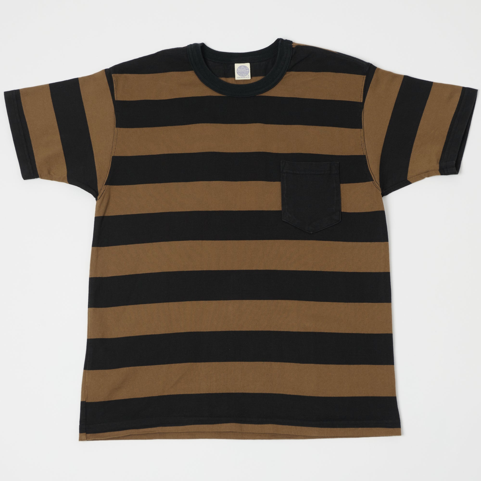 TOYS McCOY Bordered Stripe Pocket T-Shirt - Coyote/Black