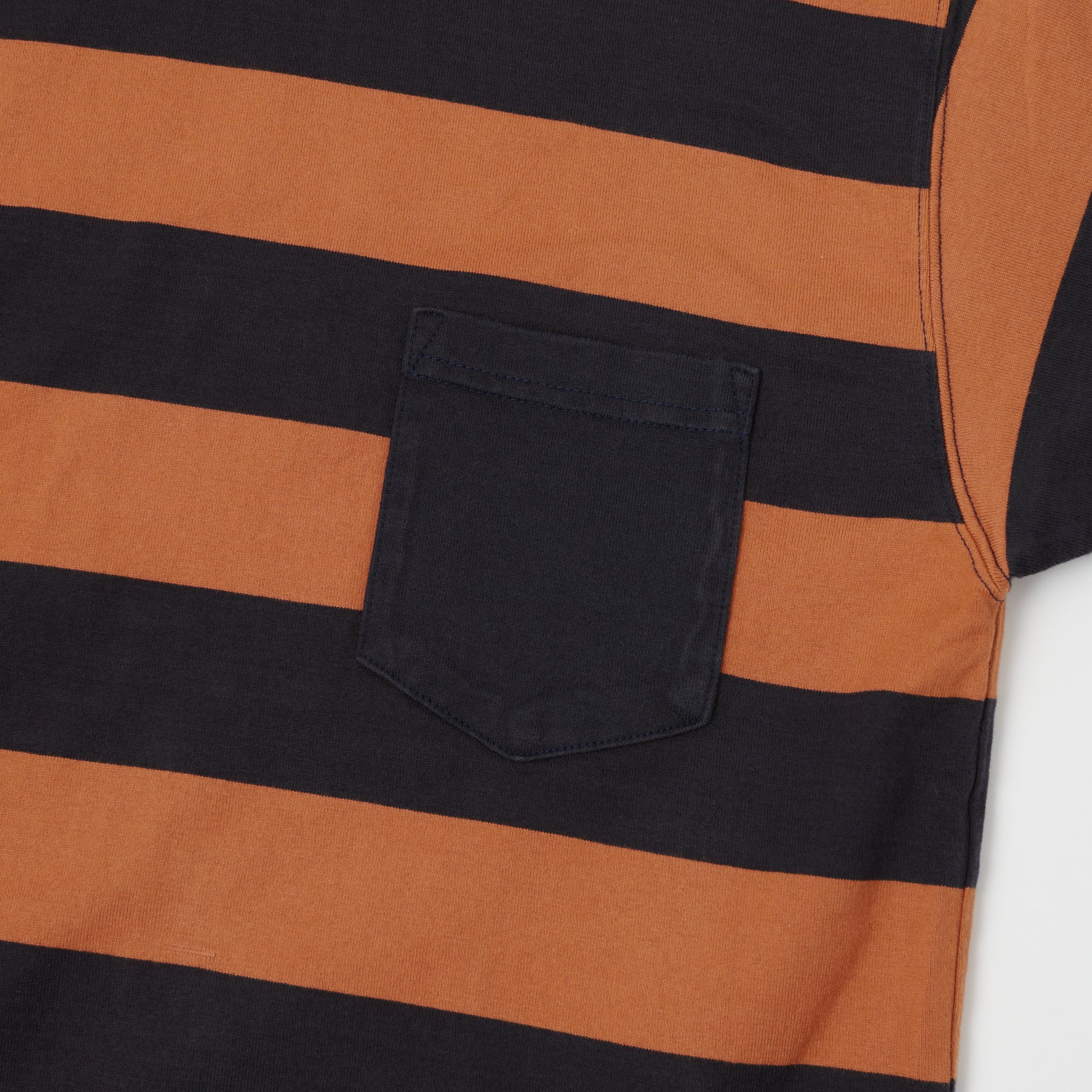 TOYS McCOY Bordered Stripe Pocket T-Shirt - Carrot/Navy