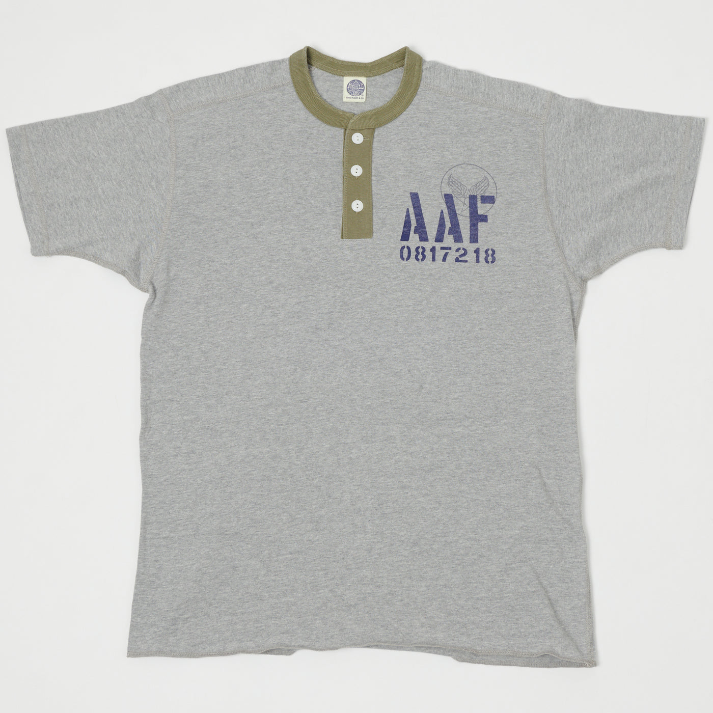 TOYS McCOY 'AAF' Military Union Henley - Grey/Army