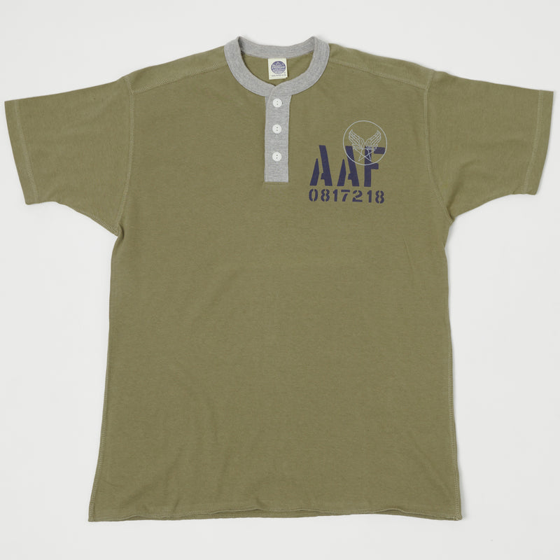 TOYS McCOY TMC2034 'AAF' Military Union Henley - Army/Grey