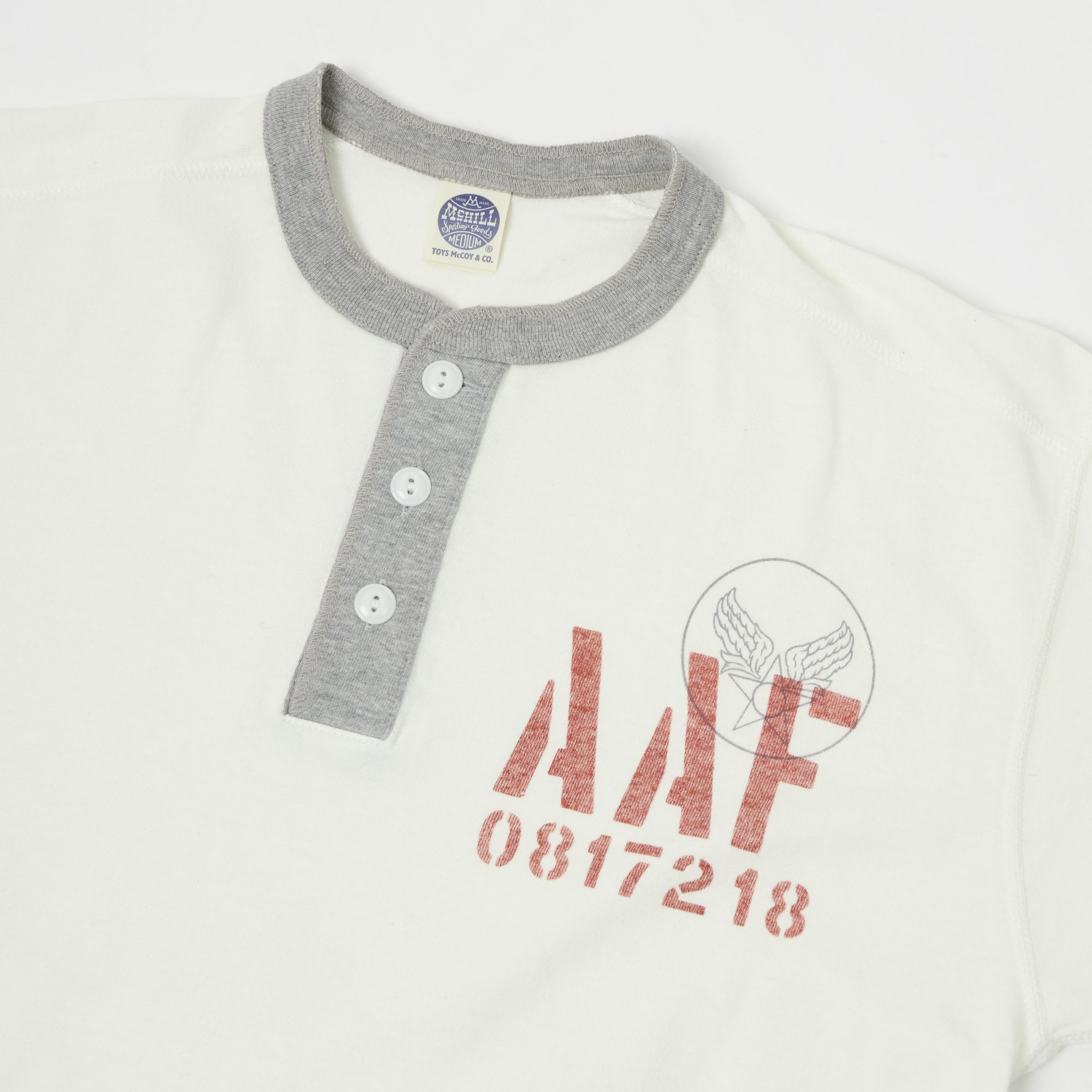 TOYS McCOY 'AAF' Military Union Henley - Nature/Grey