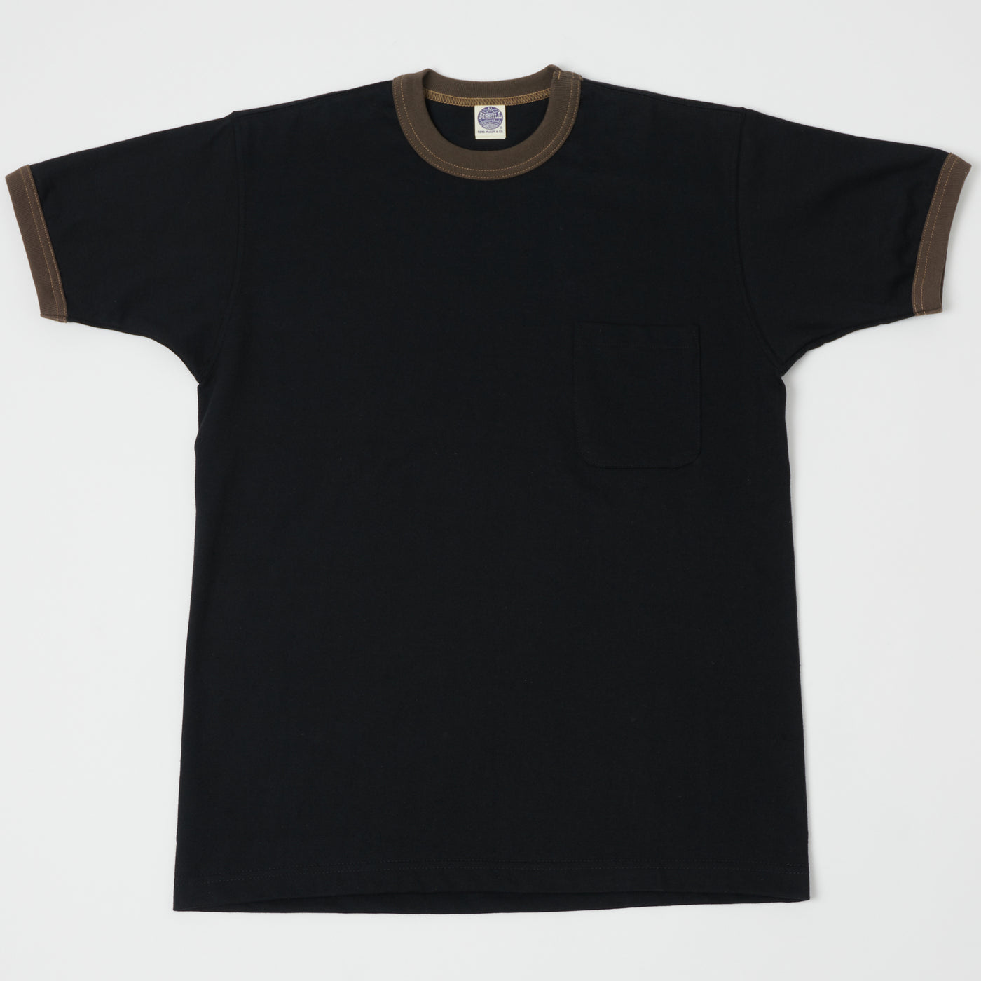 TOYS McCOY Ringer Pocket T-Shirt - Black/Brown