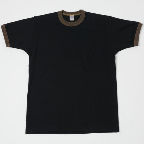 TOYS McCOY Ringer Pocket T-Shirt - Black/Brown