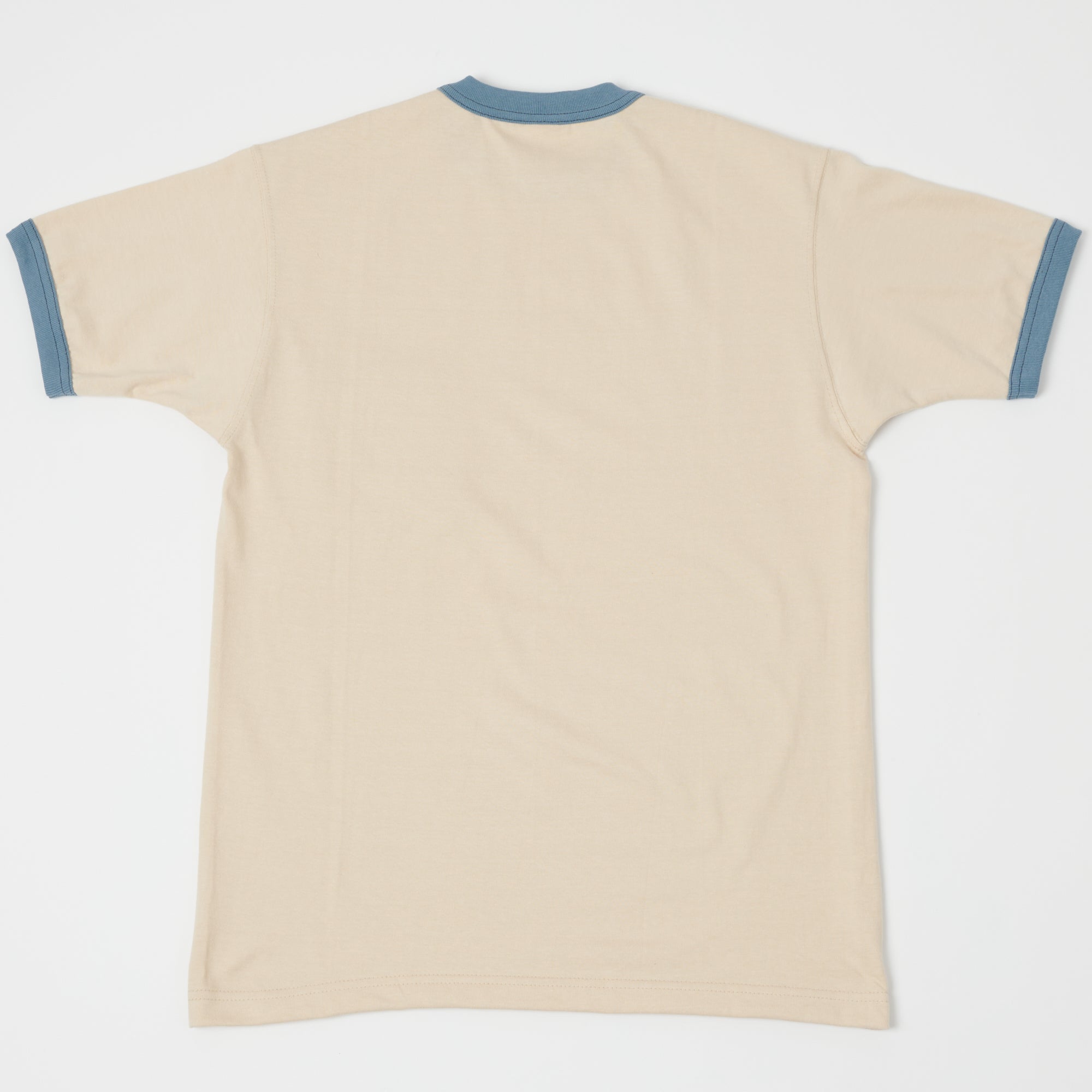 TOYS McCOY Ringer Pocket T-Shirt - Beige/Blue