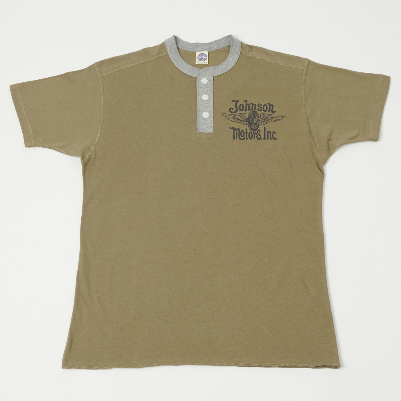 TOYS McCOY 'Johnson Motors Flying Wheel' Union Henley - Olive