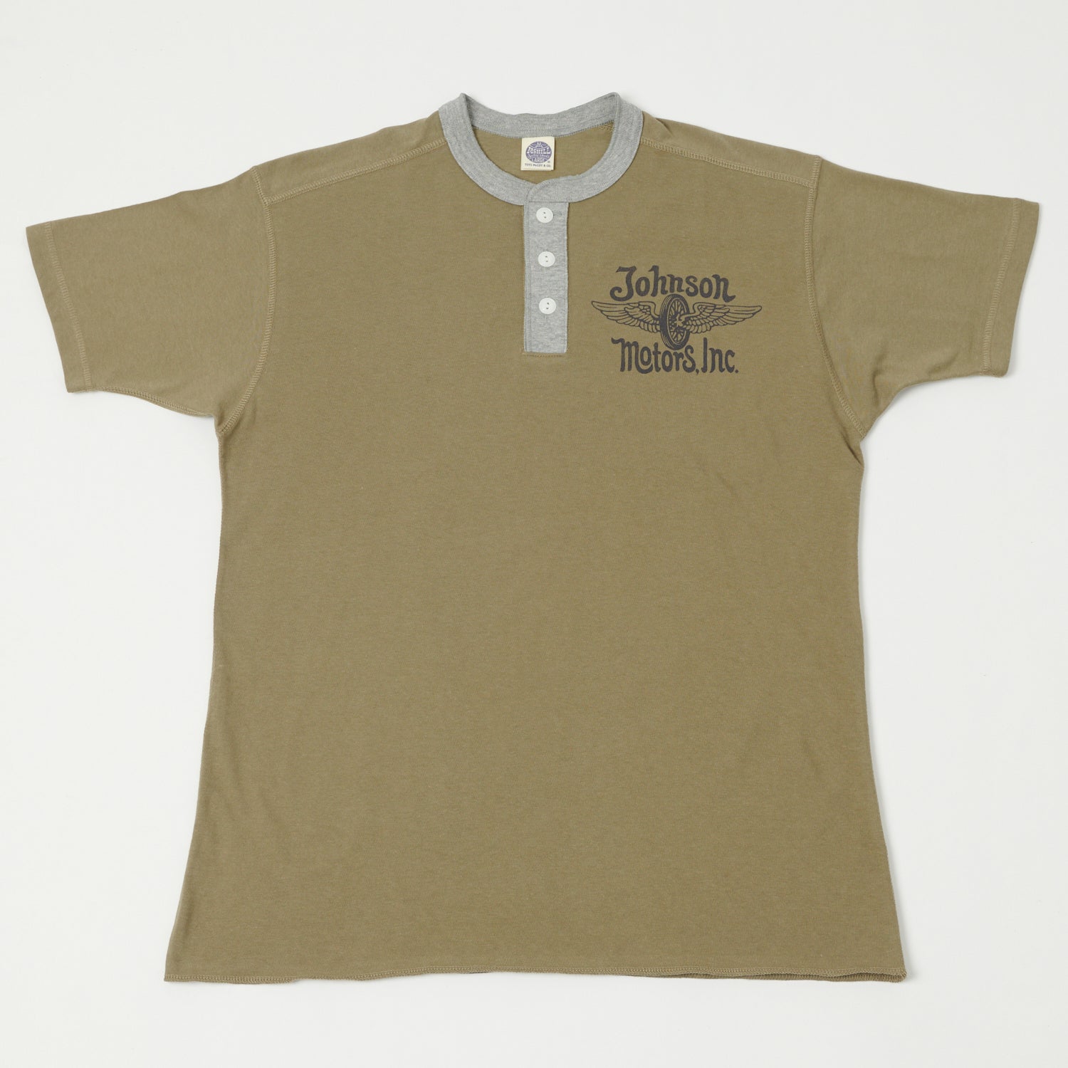 TOYS McCOY 'Johnson Motors Flying Wheel' Union Henley - Olive