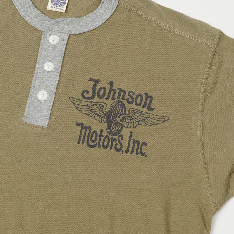 TOYS McCOY 'Johnson Motors Flying Wheel' Union Henley - Olive