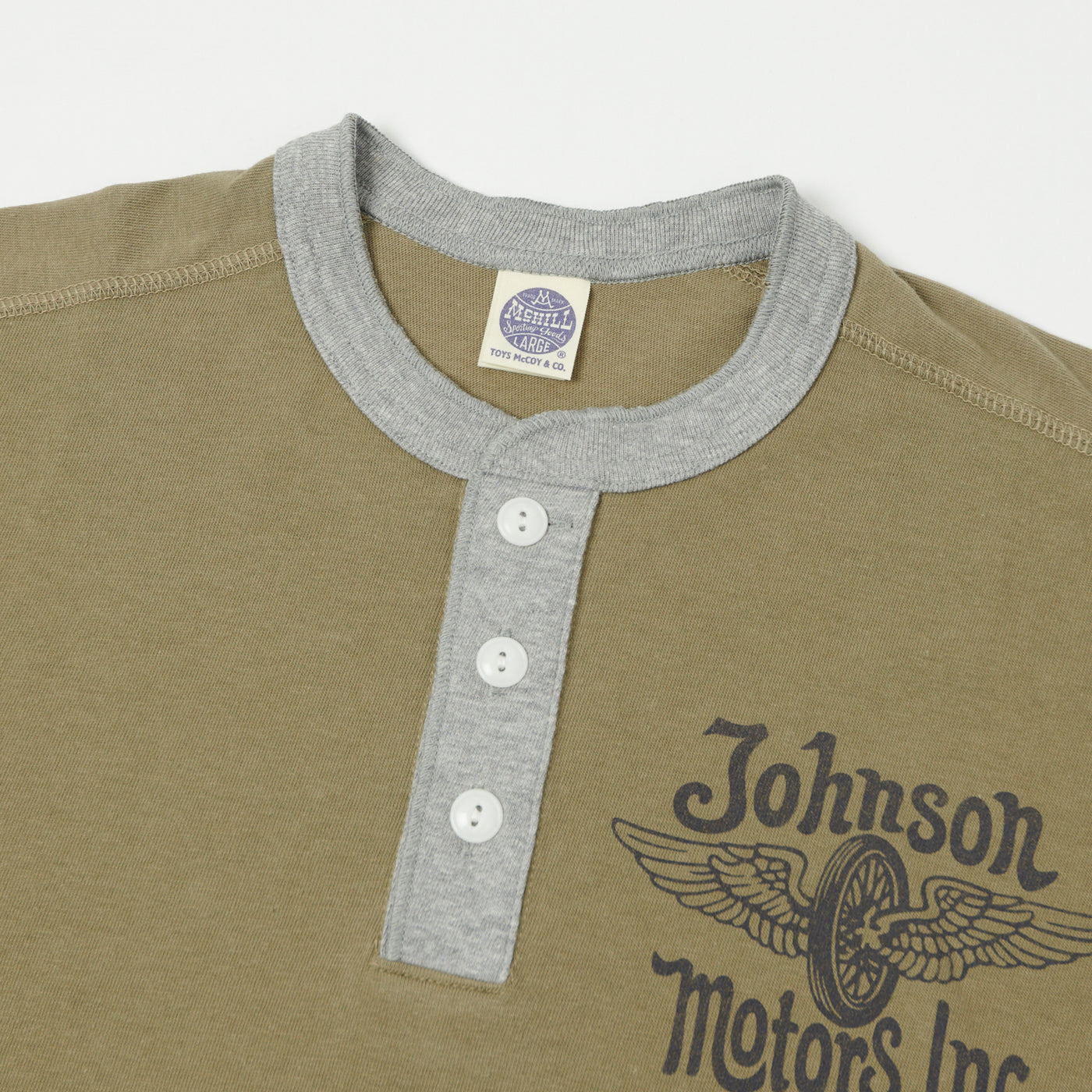 TOYS McCOY 'Johnson Motors Flying Wheel' Union Henley - Olive