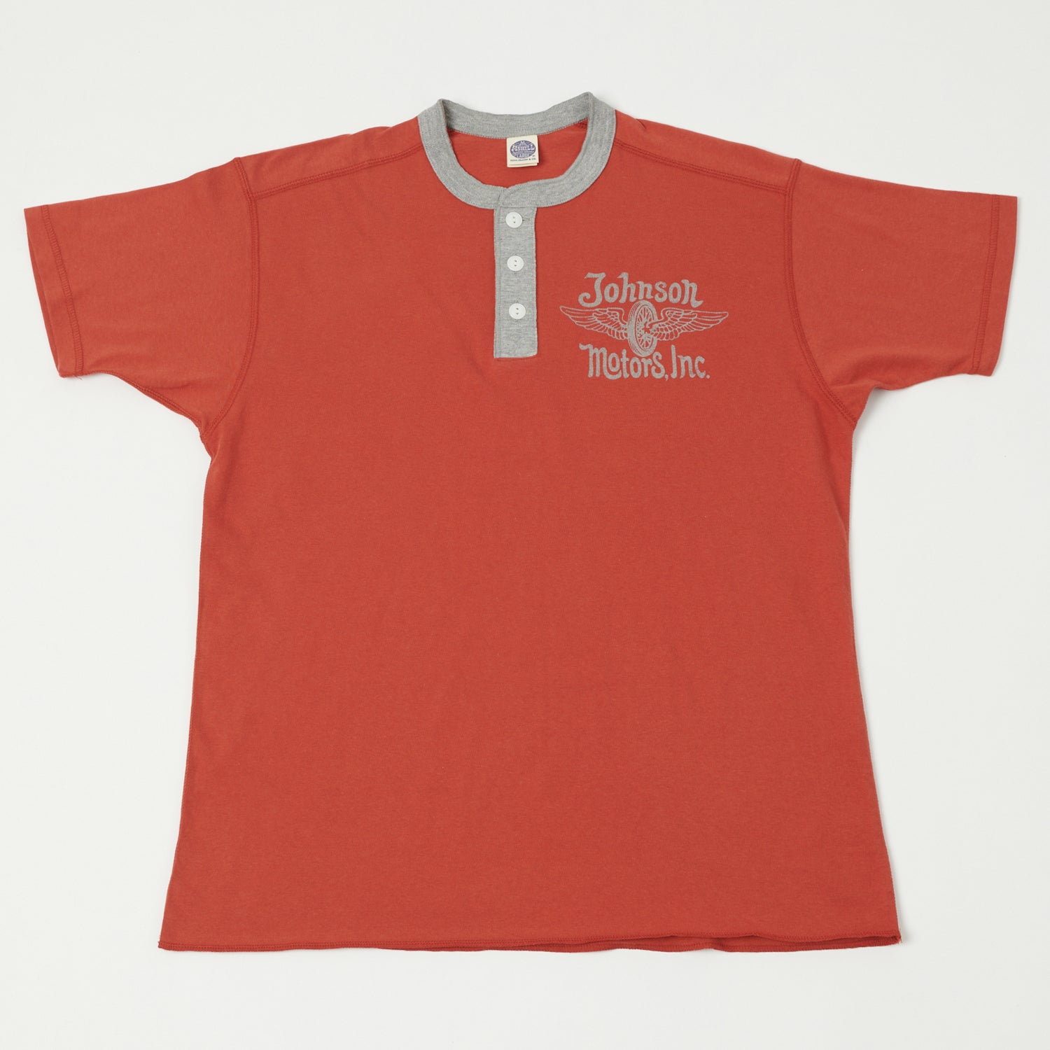 TOYS McCOY 'Johnson Motors Flying Wheel' Union Henley - Red