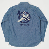 TOYS McCOY TMS2003 'Popeye' Print Military Chambray Shirt - Blue
