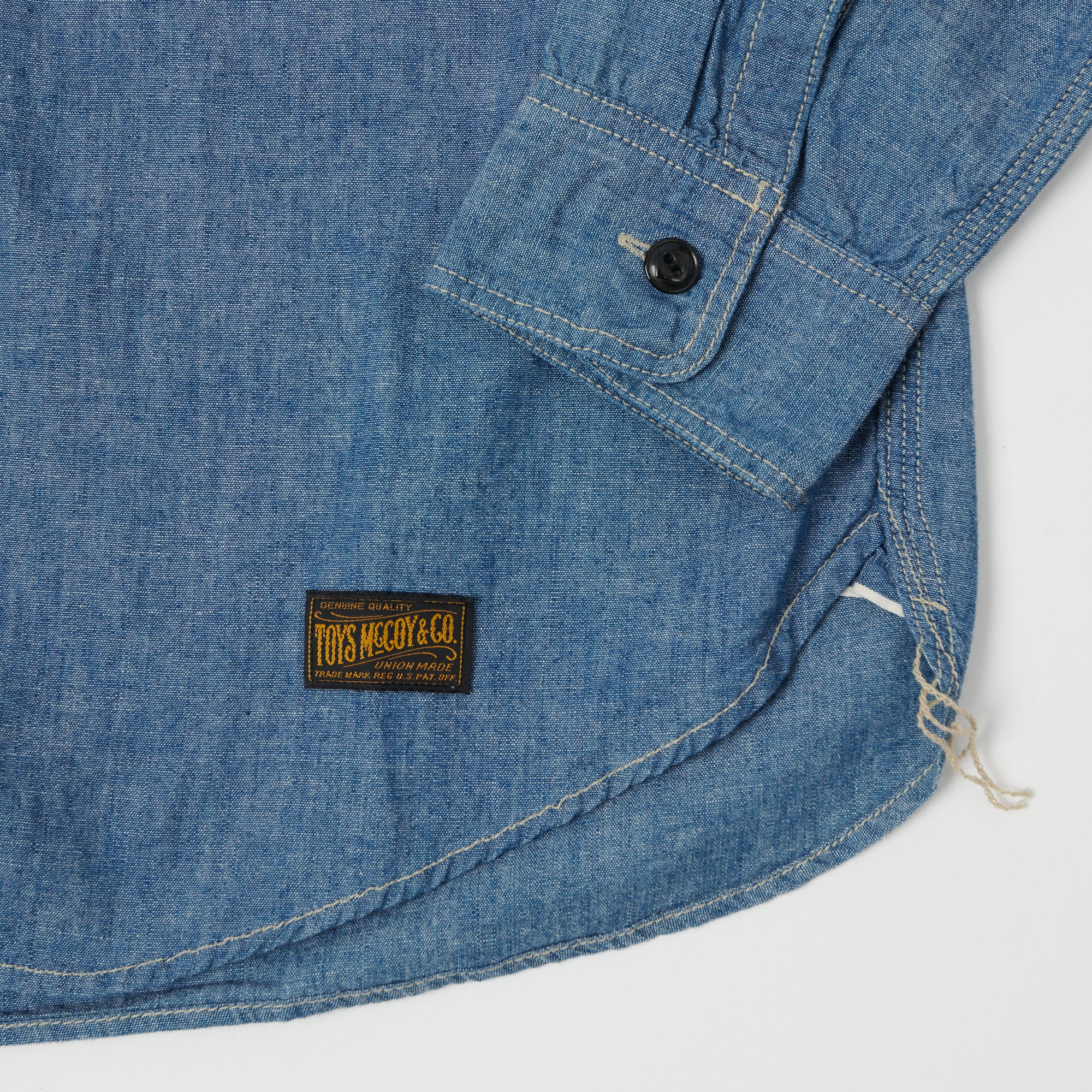 TOYS McCOY 'Popeye' Print Military Chambray Shirt - Blue