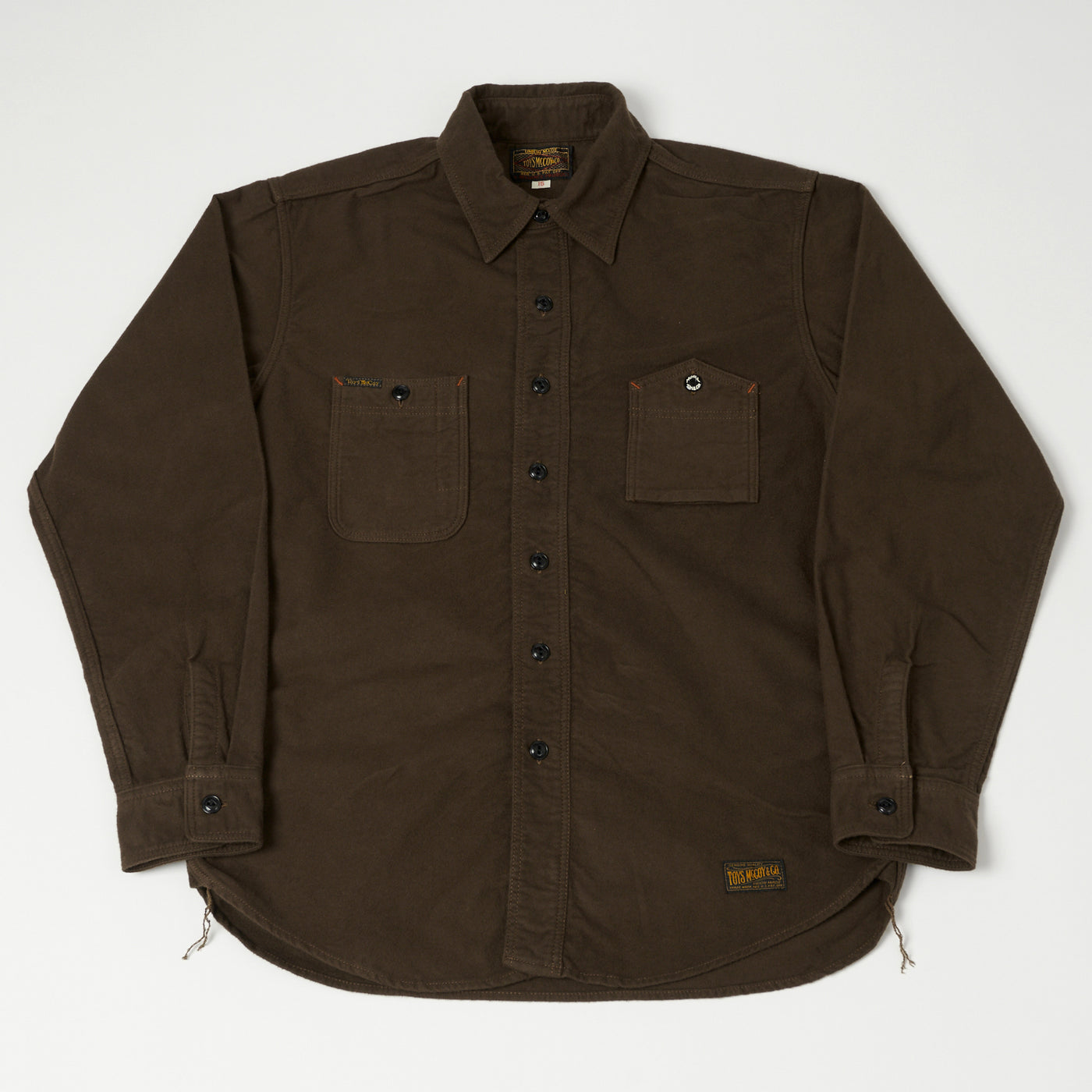 TOYS McCOY 'Oil Digger' Flannel Shirt - Brown