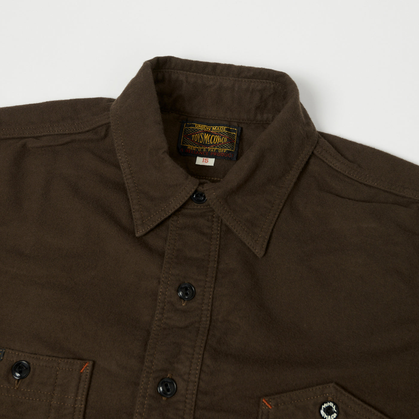 TOYS McCOY 'Oil Digger' Flannel Shirt - Brown