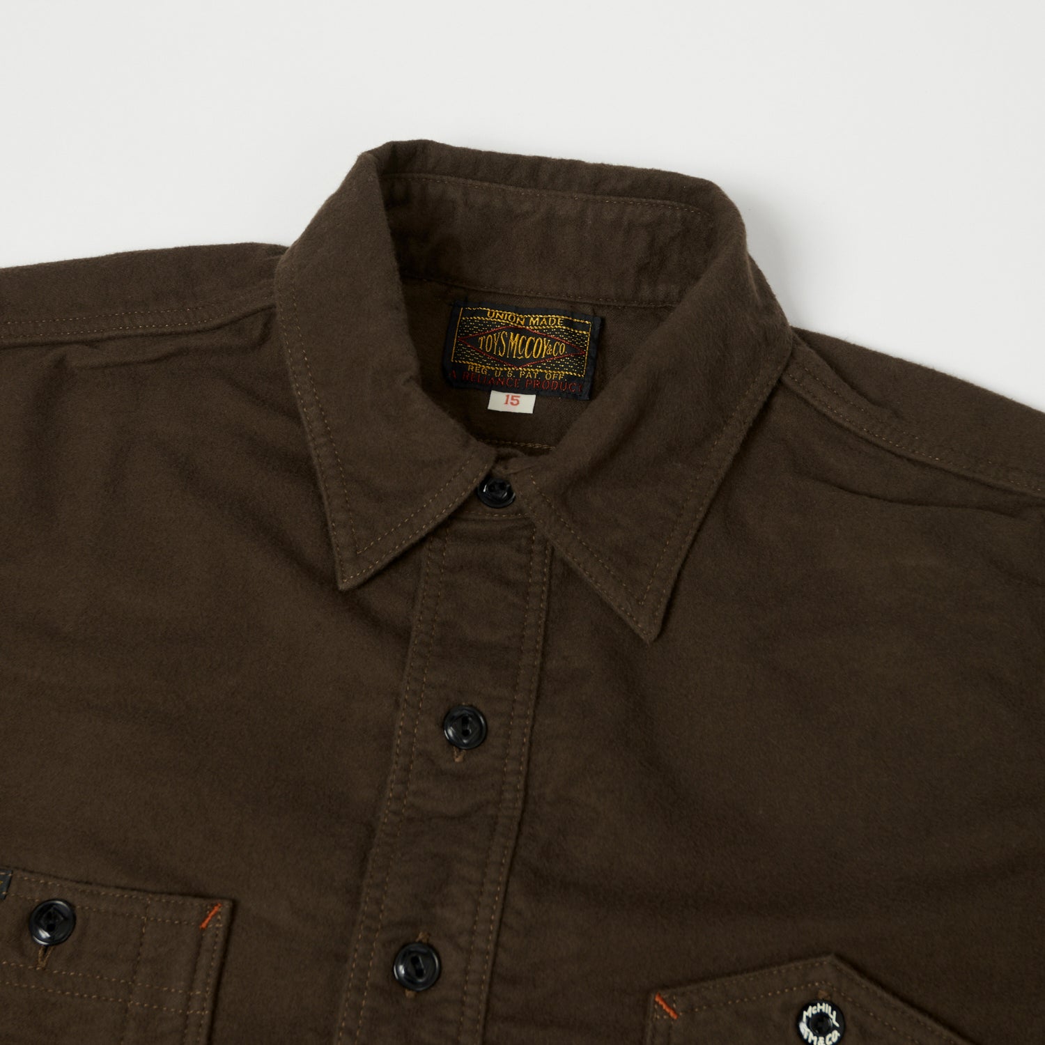 TOYS McCOY 'Oil Digger' Flannel Shirt - Brown
