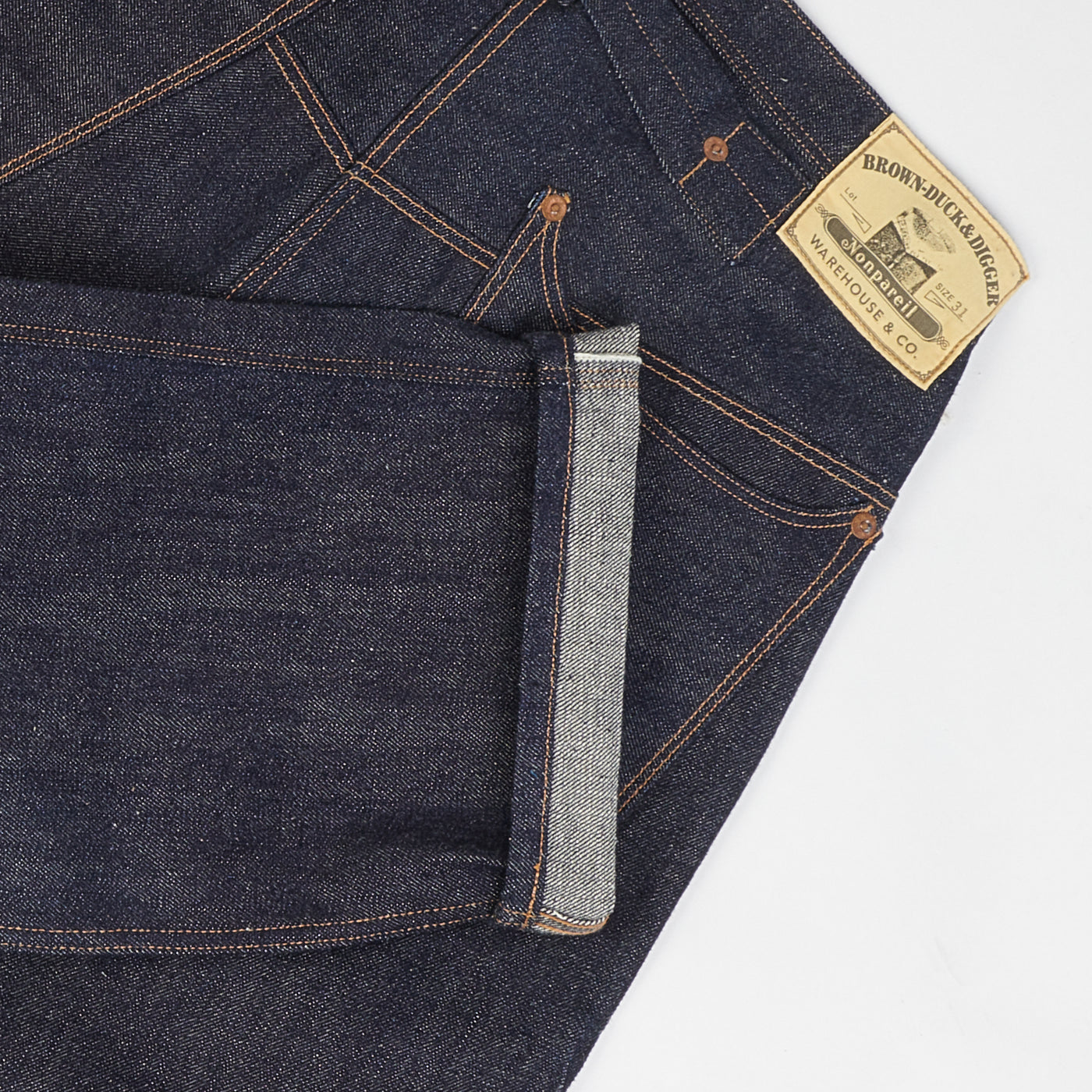 Warehouse & Co Brown-Duck & Digger Nonpareil Overall Regular Straight Jean  - Raw