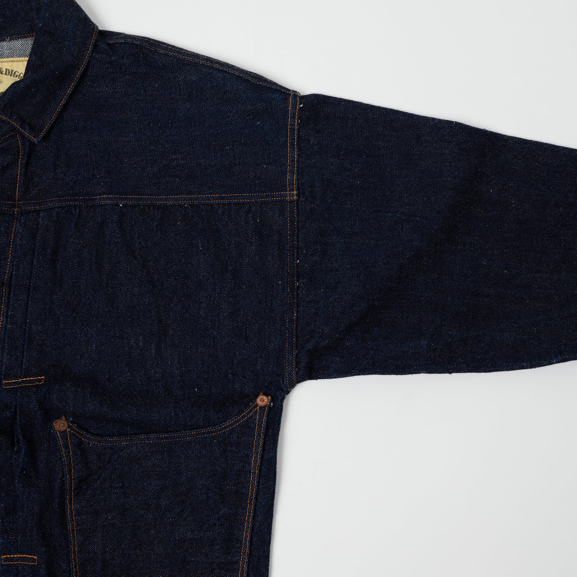 ジャケット・アウター WAREHOUSE & CO. / NONPAREIL BROWSE Warehouse & Co 'Brown-Duck & Digger' Denim Blouse Jacket - Rinsed