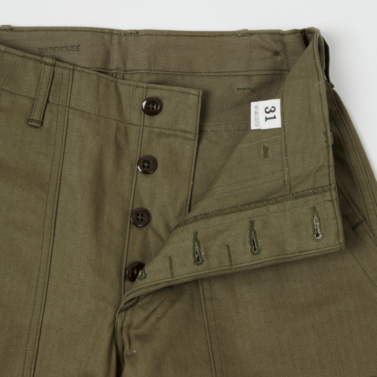 Warehouse 1086 Herringbone Twill Military Fatigue Pant - Olive