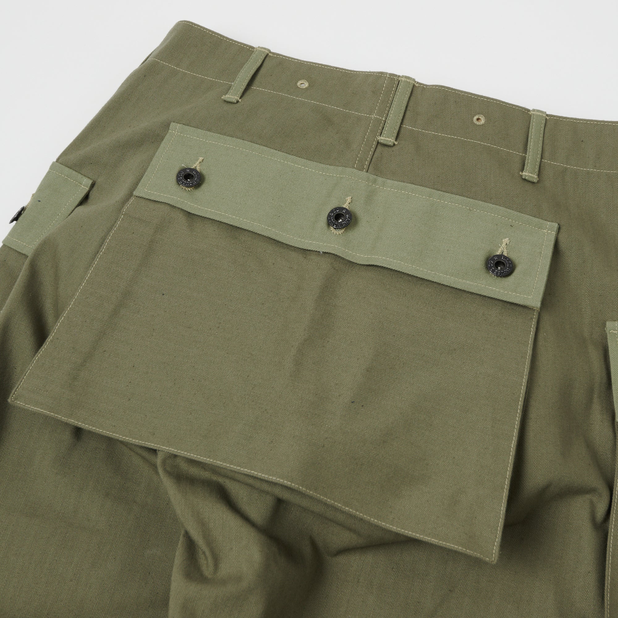 パンツ WAREHOUSE 1097 US.ARMY HERRINGBONE PANTS Warehouse & Co 1097 U.S.M.C. Herringbone Twill Monkey Pant - Olive