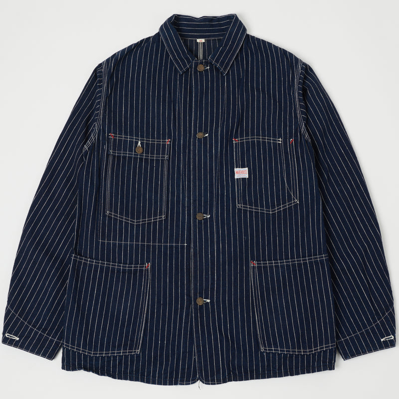 Warehouse 2110 Striped Coverall Jacket - Rinsed