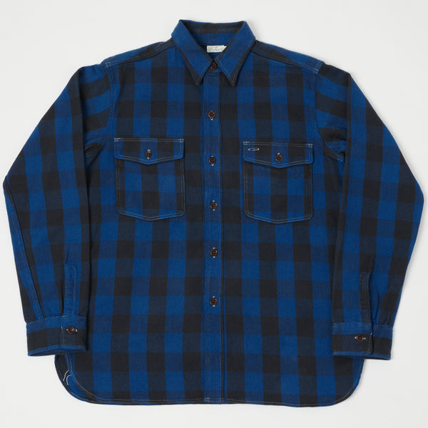 Warehouse 3022 Check Flannel Shirt - Blue