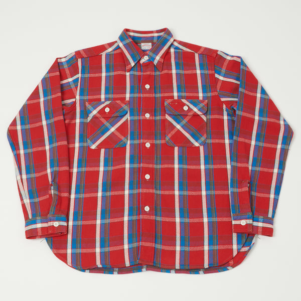 Warehouse 3104  Flannel Shirt 'B Pattern' - Red