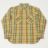 Warehouse 3104 'F Pattern' Check Flannel Shirt - Beige