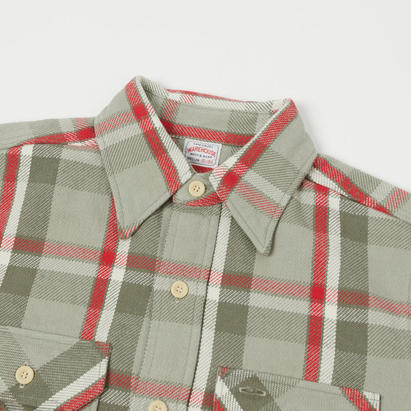 Warehouse 3104 'F Pattern' Check Flannel Shirt - Grey