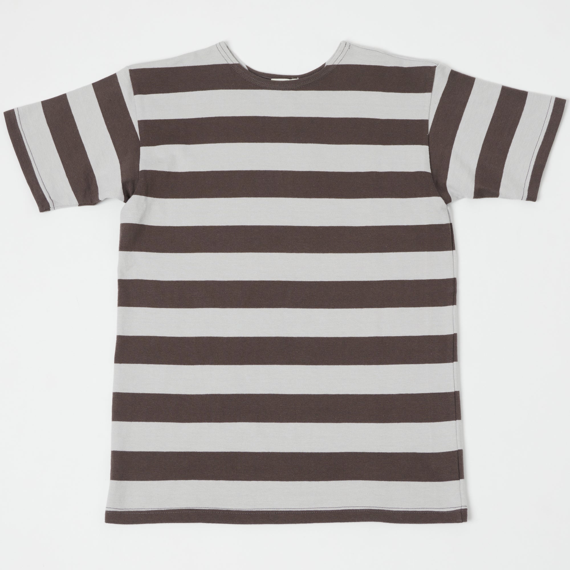 Warehouse & Co 4050 Duck Digger Border Stripe T-Shirt - Grey/Ash