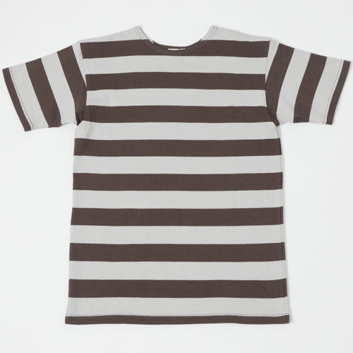 Warehouse & Co 4050 Duck Digger Border Stripe T-Shirt - Grey/Ash