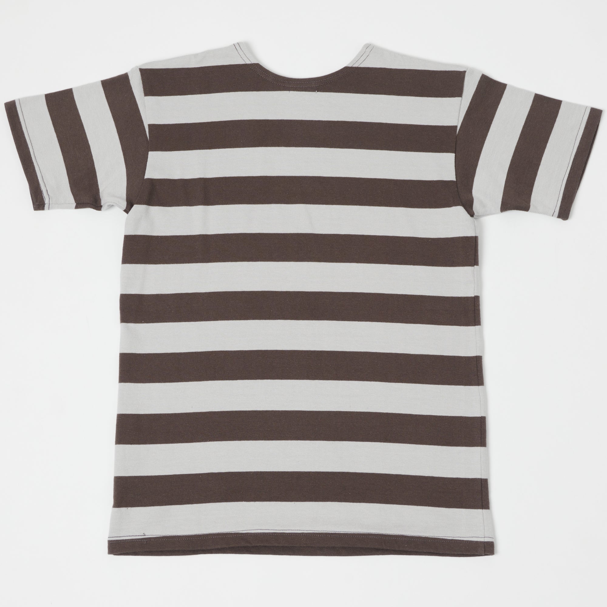 Warehouse & Co 4050 Duck Digger Border Stripe T-Shirt - Grey/Ash