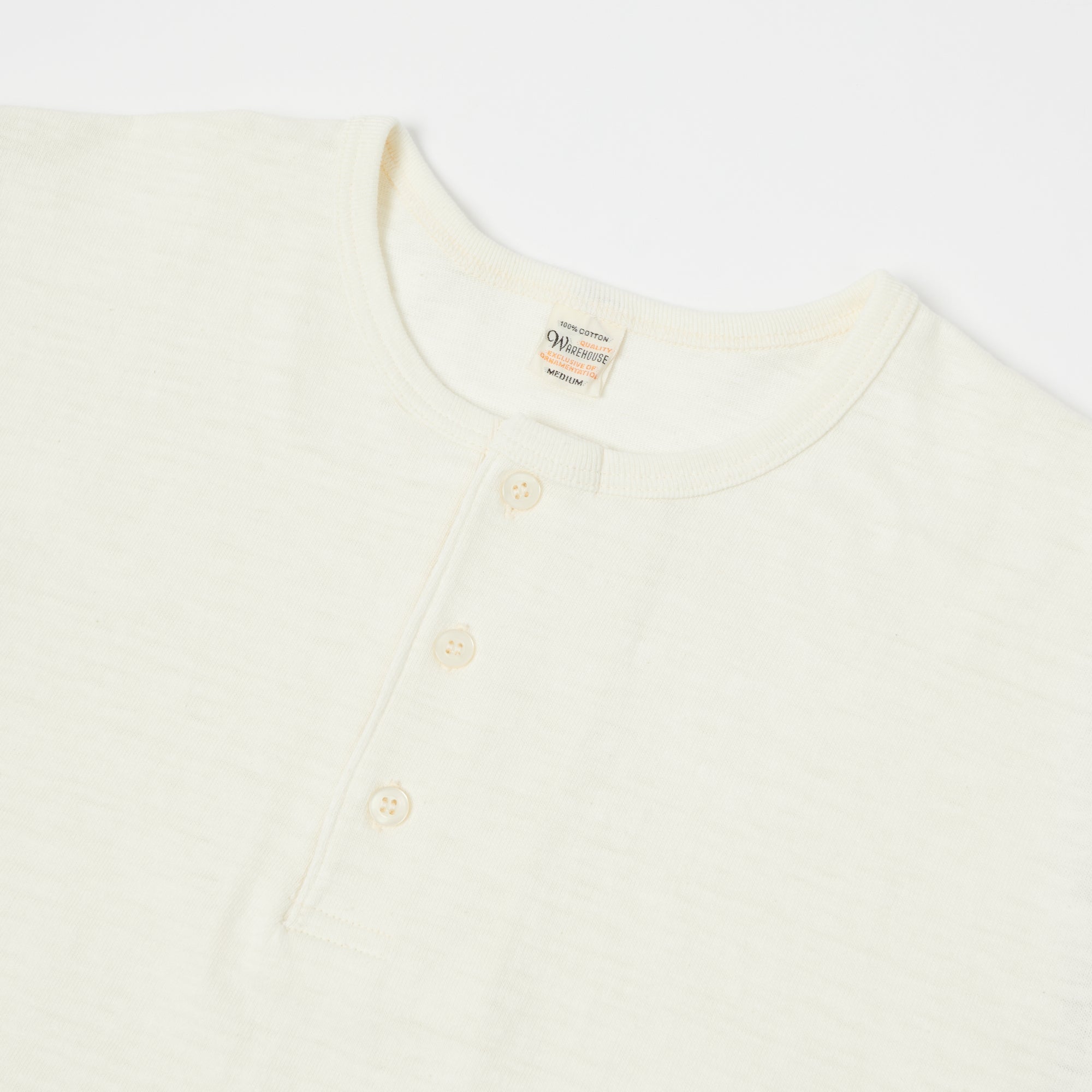 Warehouse & Co 4058 Baseball Henley - Cream/Bordeaux