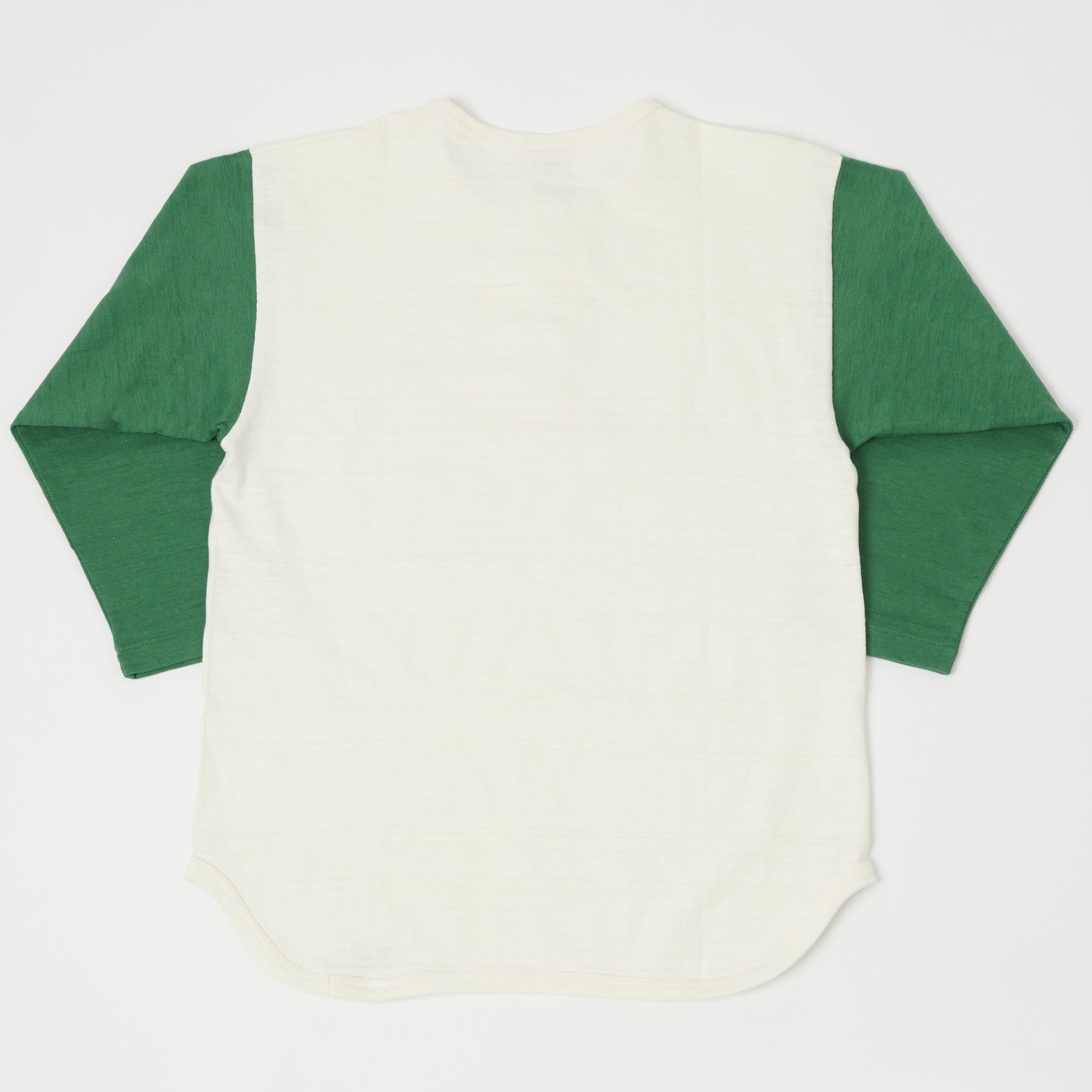 Warehouse & Co 4058 Baseball Henley - Cream/Light Green