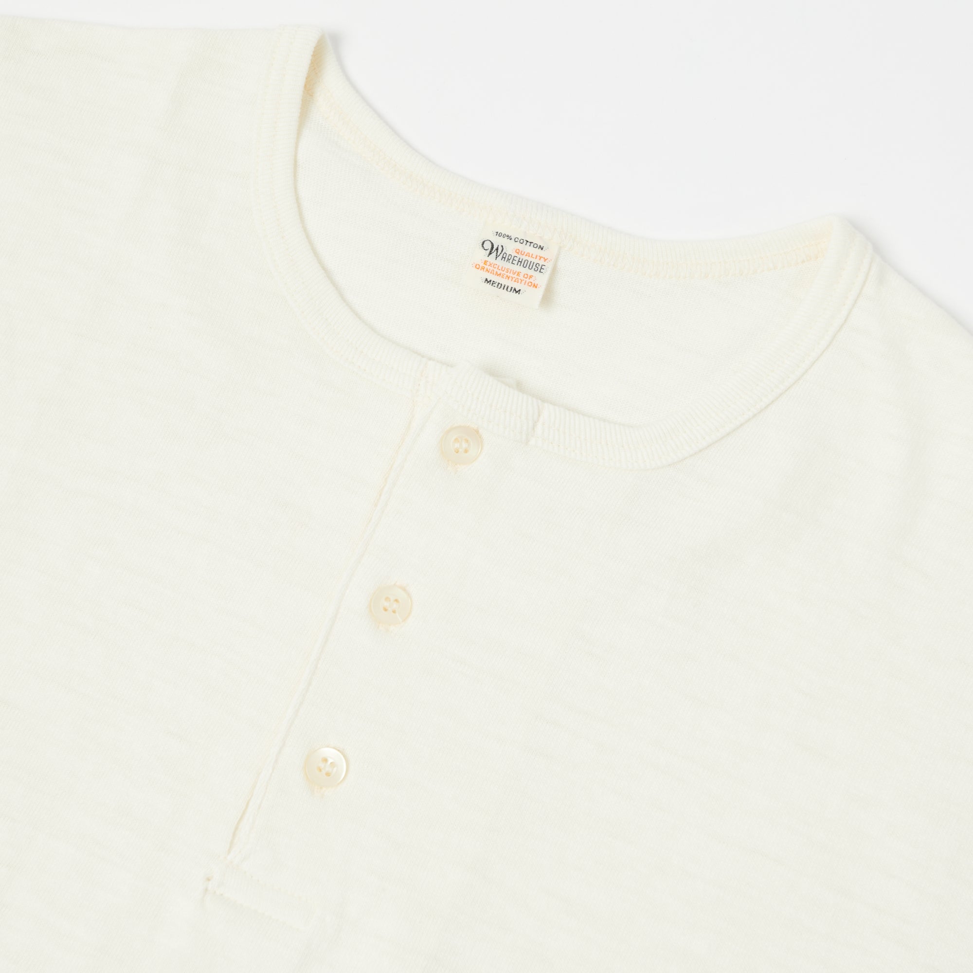 Warehouse & Co 4058 Baseball Henley - Cream/Navy