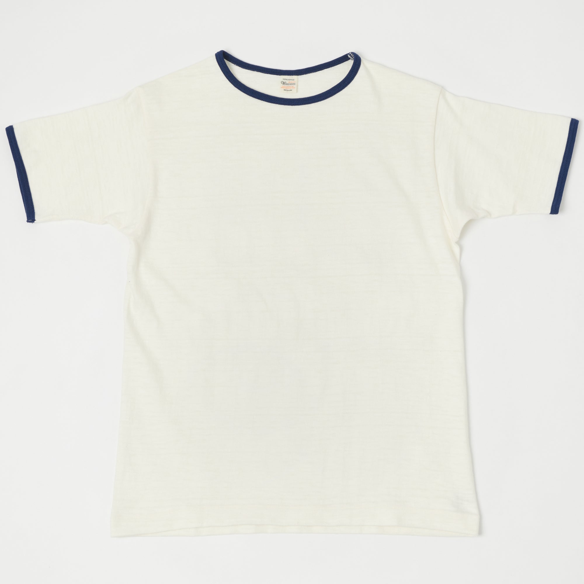 Warehouse & Co 4059 Ringer T-Shirt - Cream/Navy