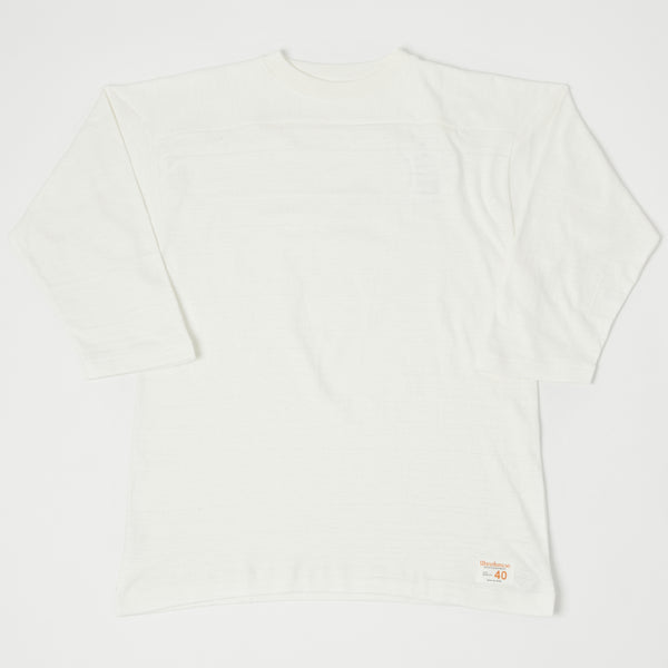 Warehouse 4063 3/4 Sleeve Football Shirt - Off White