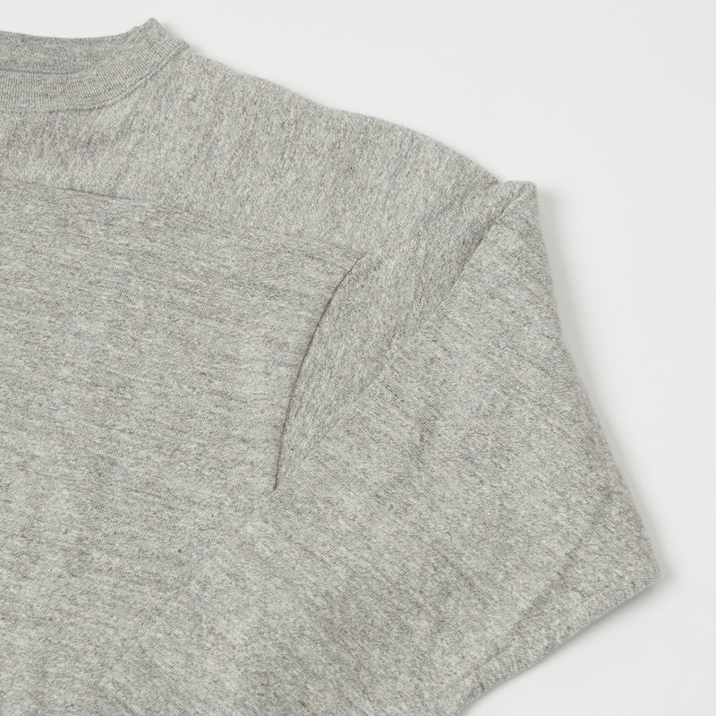 Warehouse 4063 3/4 Sleeve Football Tee - Heather Grey