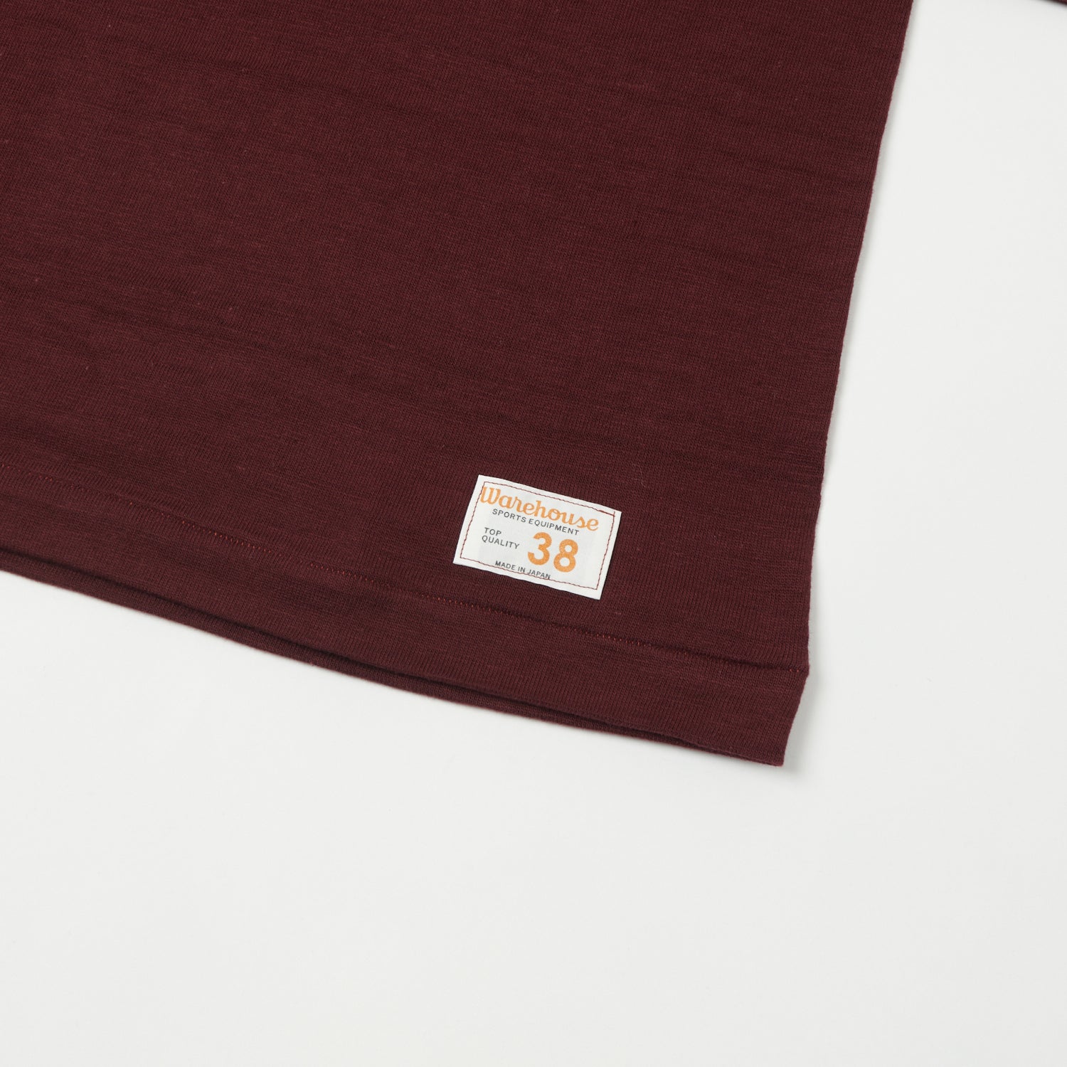 Warehouse & Co 4063 'West Lake' 3/4 Sleeve Football T-Shirt - Bordeaux
