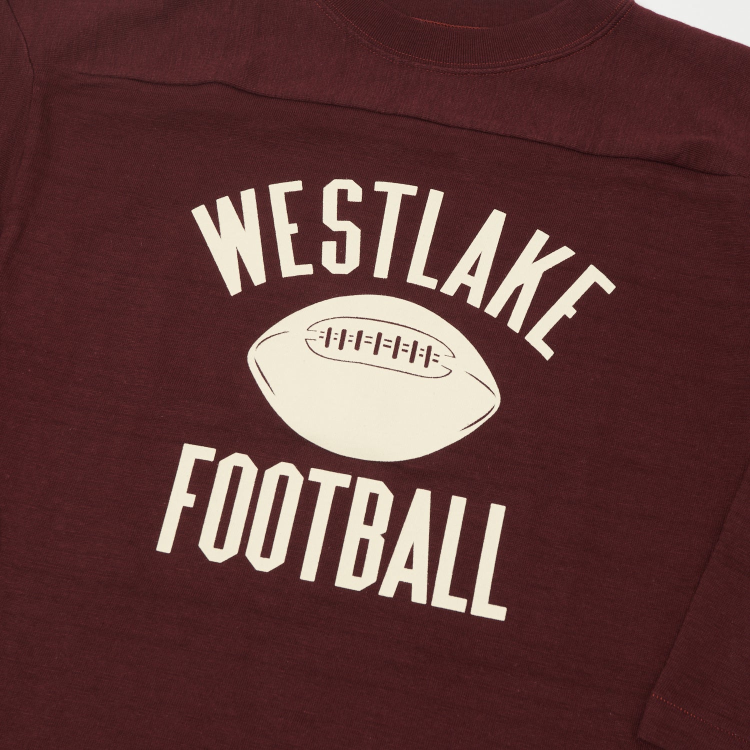 Warehouse & Co 4063 'West Lake' 3/4 Sleeve Football T-Shirt - Bordeaux