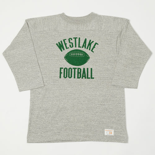 Warehouse & Co 4063 'West Lake' 3/4 Sleeve Football T-Shirt - Heather Grey