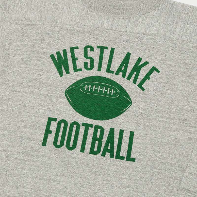 Warehouse 4063 'West Lake' 3/4 Sleeve Football Tee - Heather Grey