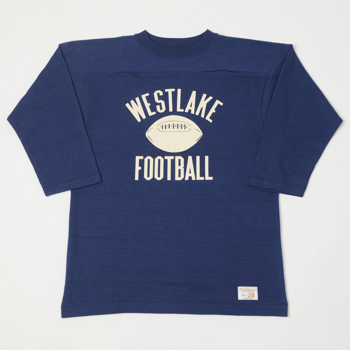 Warehouse & Co 4063 'West Lake' 3/4 Sleeve Football T-Shirt - Navy