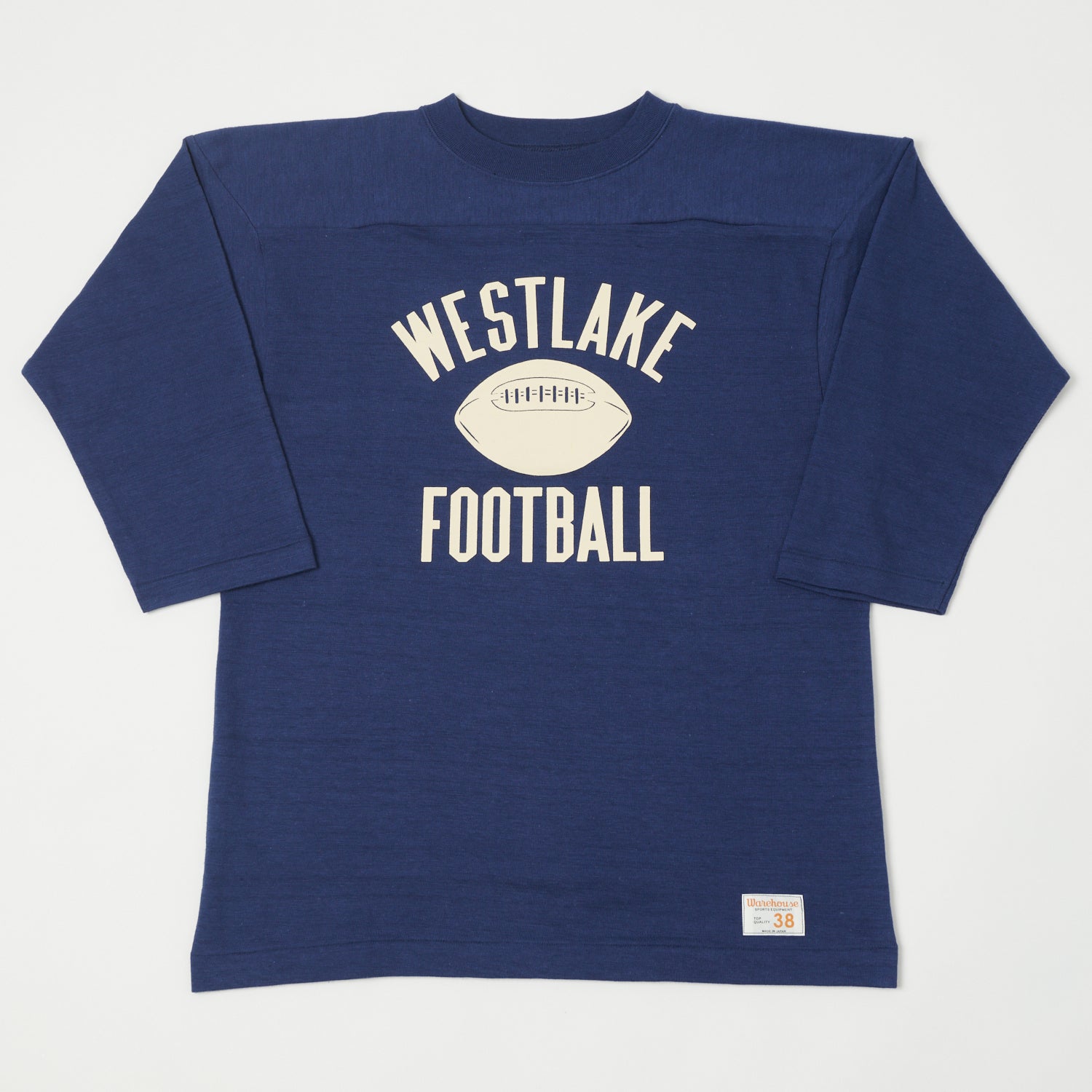 Warehouse & Co 4063 'West Lake' 3/4 Sleeve Football T-Shirt - Navy