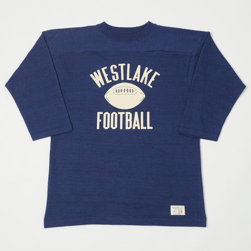 Warehouse & Co 4063 'West Lake' 3/4 Sleeve Football T-Shirt - Navy