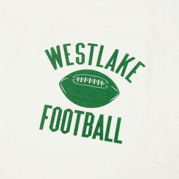 Warehouse 4063 'West Lake' 3/4 Sleeve Football Tee - Off White