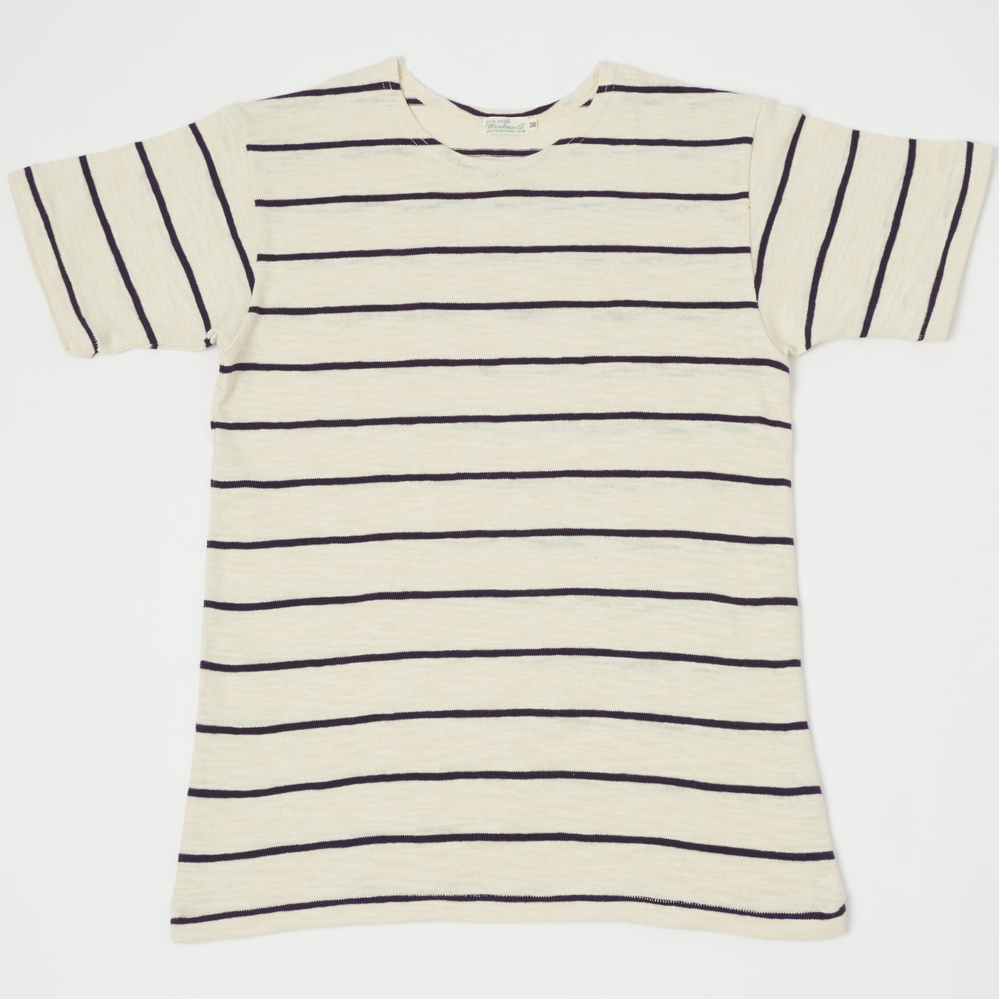Warehouse & Co 4087 Duck Digger Stripe T-Shirt - Off White/Navy