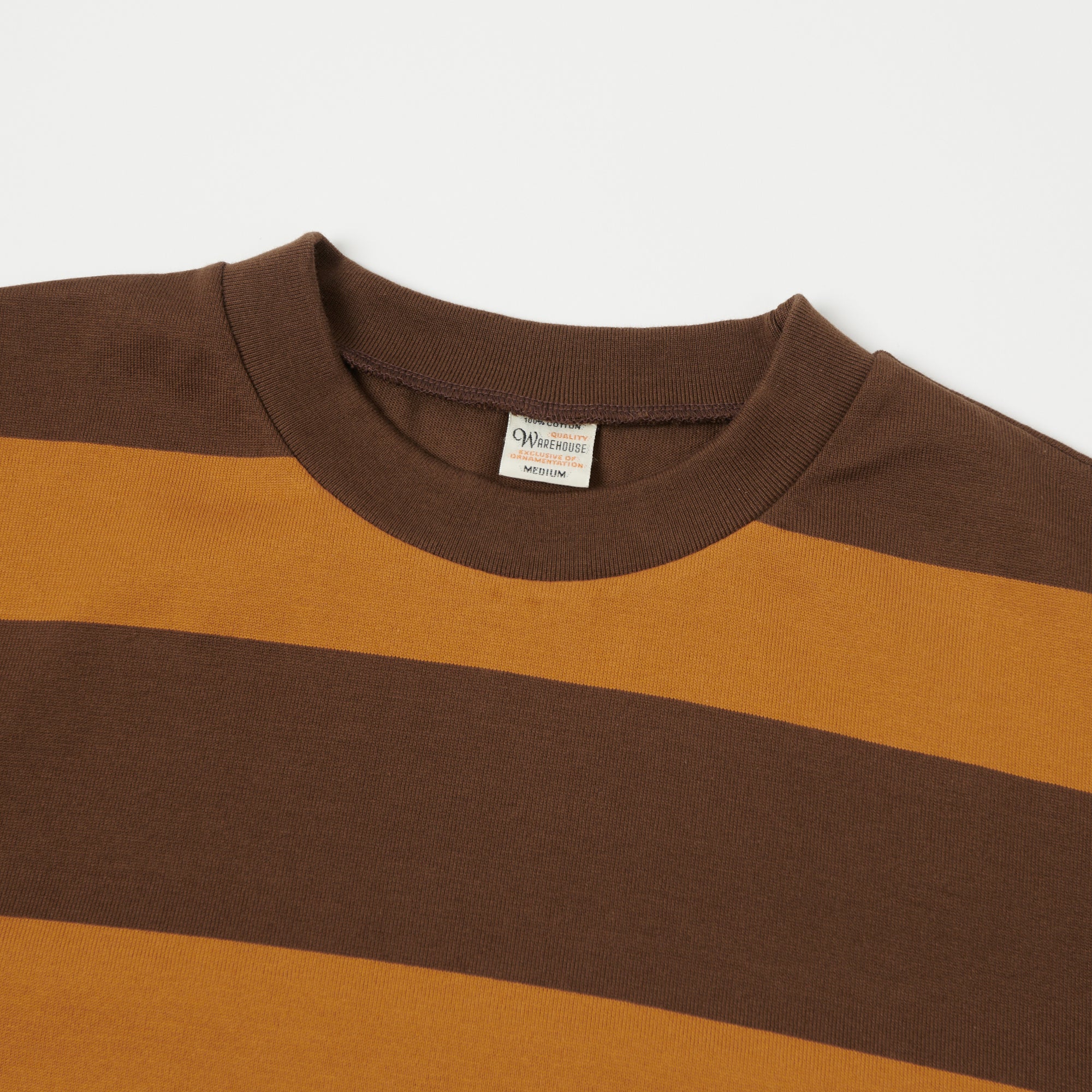 Warehouse & Co 4089 Border Stripe T-Shirt - Brown/Orange