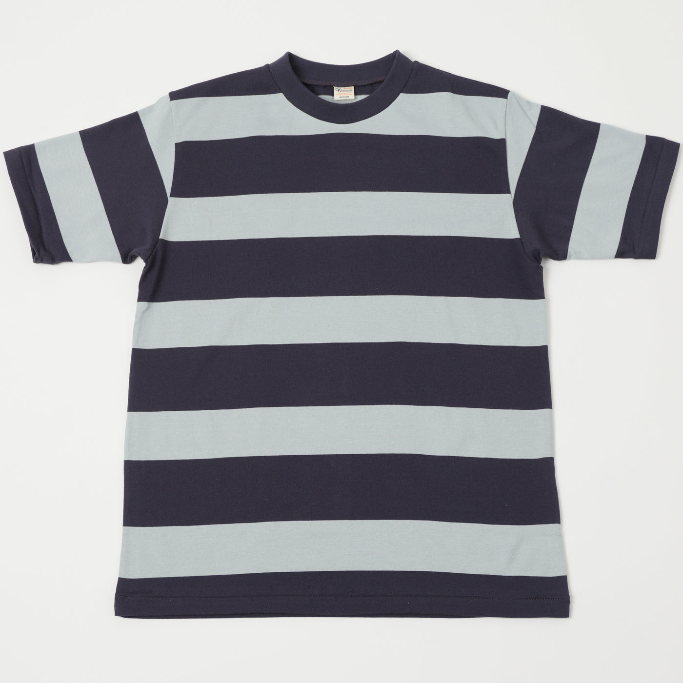 Warehouse & Co 4089 Border Stripe T-Shirt - Navy/ Sax Grey