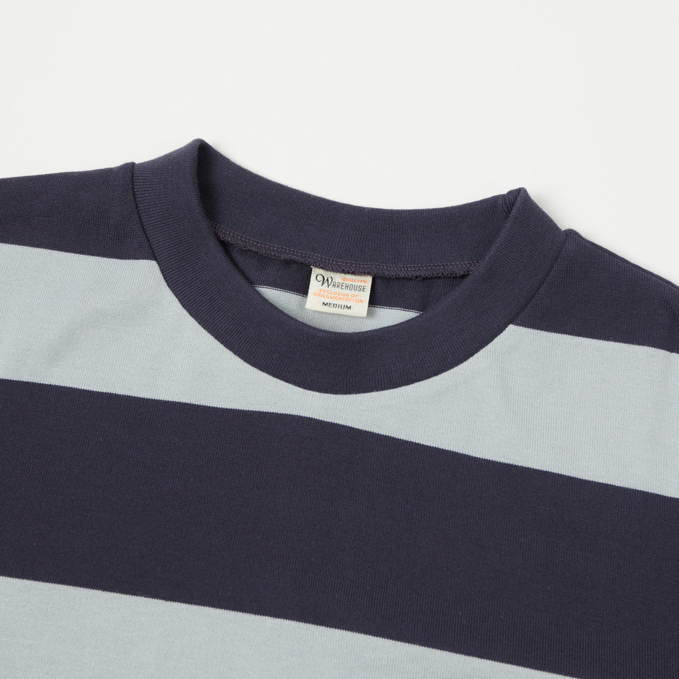 Warehouse & Co 4089 Border Stripe T-Shirt - Navy/ Sax Grey