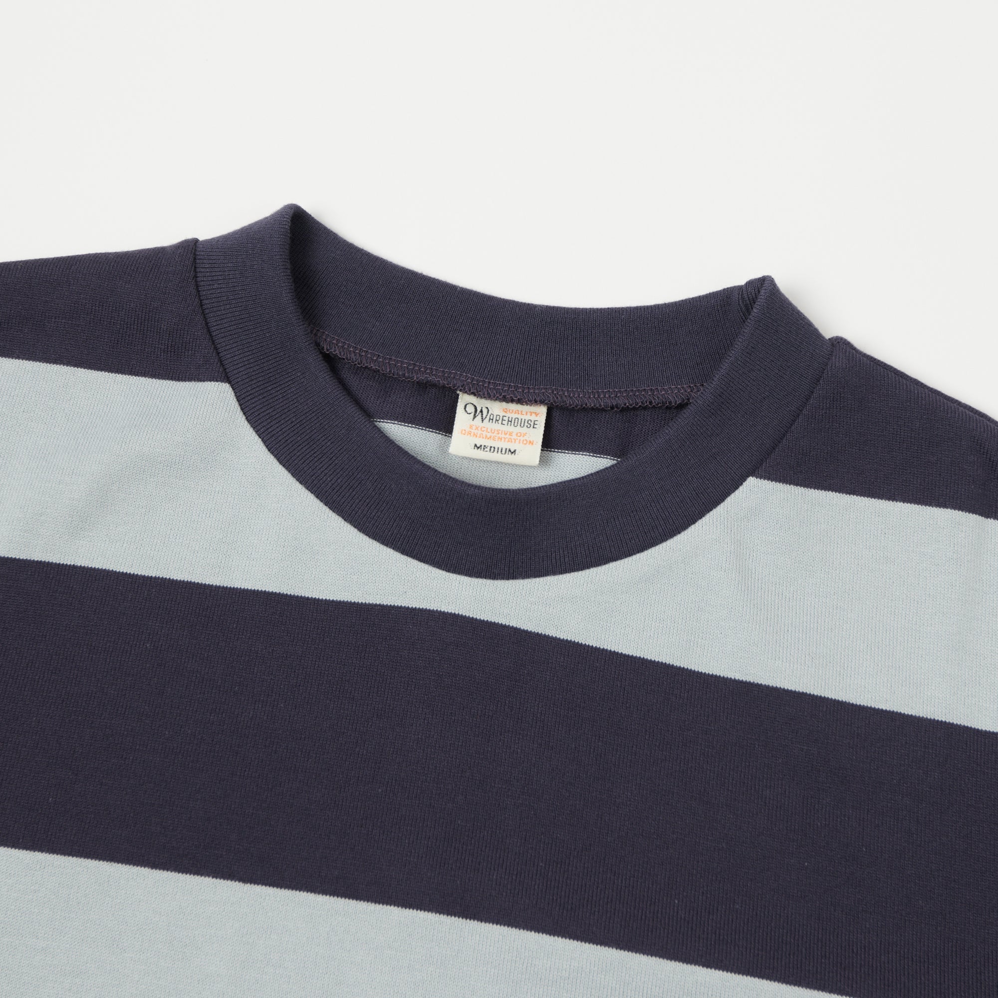 Warehouse & Co 4089 Border Stripe T-Shirt - Navy/ Sax Grey